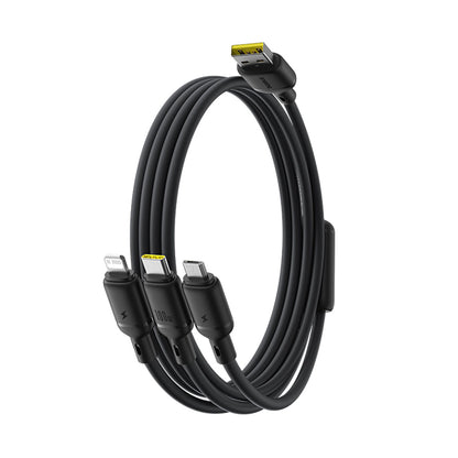 Kabel za punjenje USB-A - Lightning / microUSB / USB-C Baseus Silky 3in1, 100W, 1.5m, Crni P10377705123-00