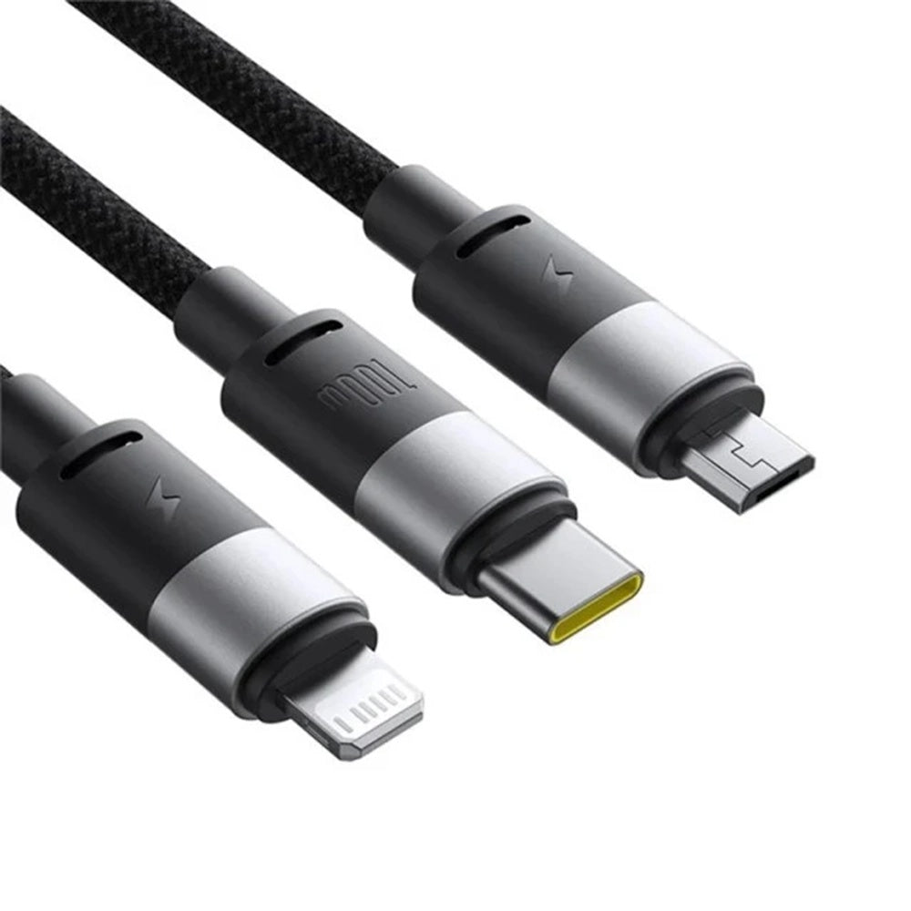 Kabel za punjenje USB-A - Lightning / microUSB / USB-C Baseus StarSpeed 3in1, 100W, 1.5m, Crni P10319900111-01