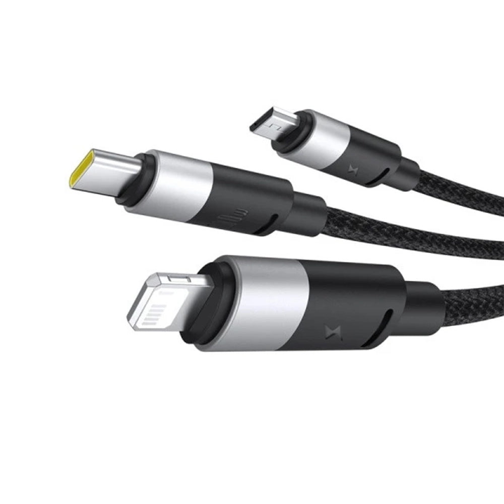 Kabel za punjenje USB-A - Lightning / microUSB / USB-C Baseus StarSpeed 3in1, 100W, 1.5m, Crni P10319900111-01
