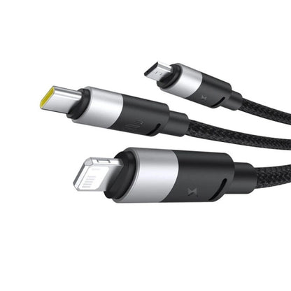 Kabel za punjenje USB-A - Lightning / microUSB / USB-C Baseus StarSpeed 3in1, 100W, 1.5m, Crni P10319900111-01