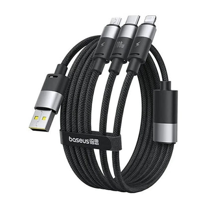 Kabel za punjenje USB-A - Lightning / microUSB / USB-C Baseus StarSpeed 3in1, 100W, 1.5m, Crni P10319900111-01