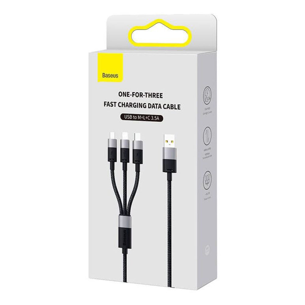 Kabel za punjenje USB-A - Lightning / microUSB / USB-C Baseus StarSpeed 3in1, 100W, 1.5m, Crni P10319900111-01