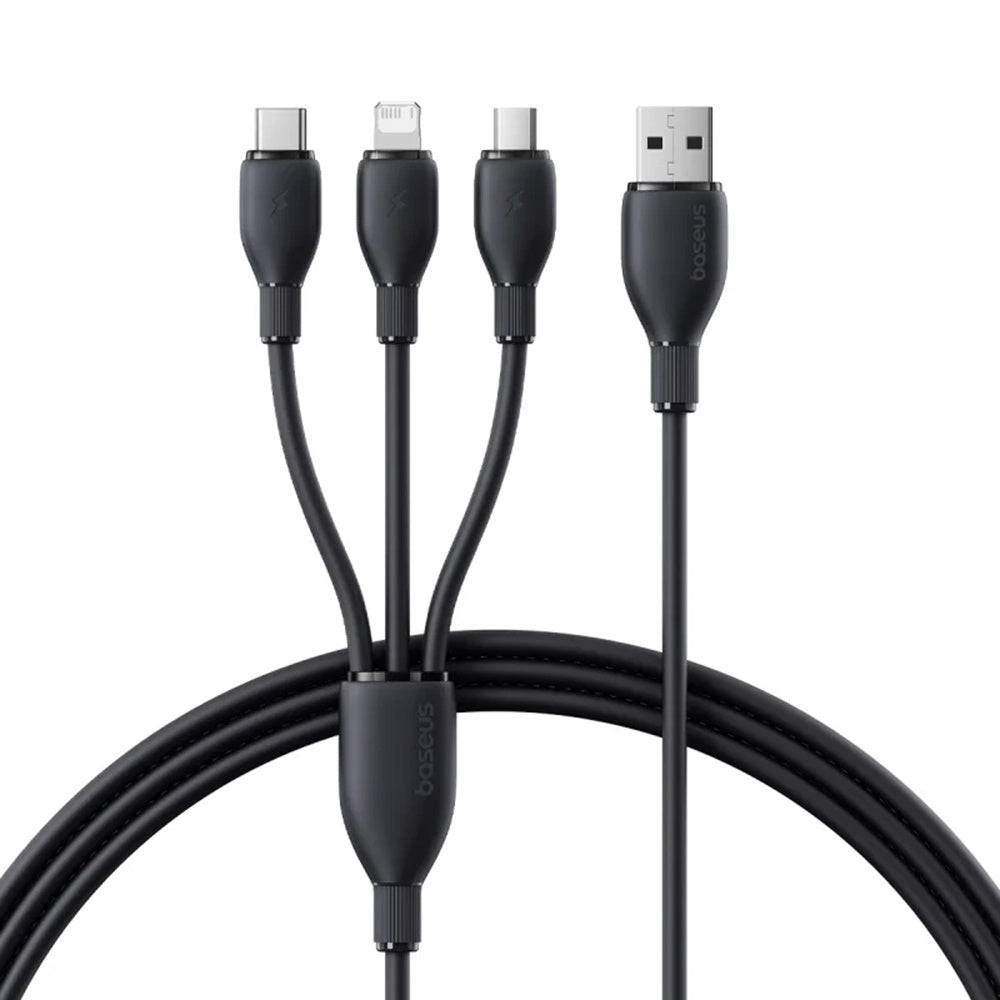 Kabel za punjenje USB-A - Lightning / microUSB / USB-C Baseus Ultra Fast 3in1, 18W, 1.3m, Crni P10376303121-00