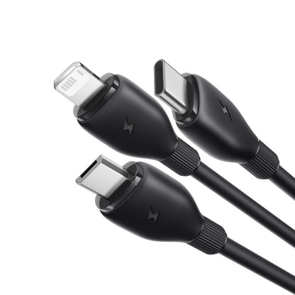Kabel za punjenje USB-A - Lightning / microUSB / USB-C Baseus Ultra Fast 3in1, 18W, 1.3m, Crni P10376303121-00