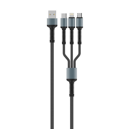 Kabel za punjenje USB-A - Lightning / microUSB / USB-C ColorWay CW-CBU3003, 20W, 1.2m, Sivi