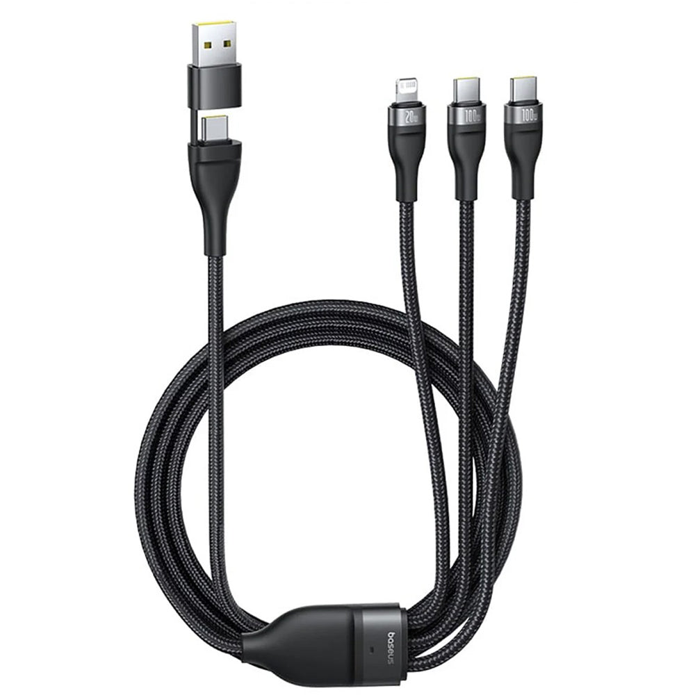Kabel za punjenje USB-A / USB-C - Lightning / 2 x USB-C Baseus Flash Series III 3in1, 100W, 1.5m, Crni P10377800U01-00