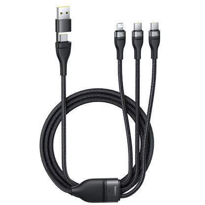 Kabel za punjenje USB-A / USB-C - Lightning / 2 x USB-C Baseus Flash Series III 3in1, 100W, 1.5m, Crni P10377800U01-00