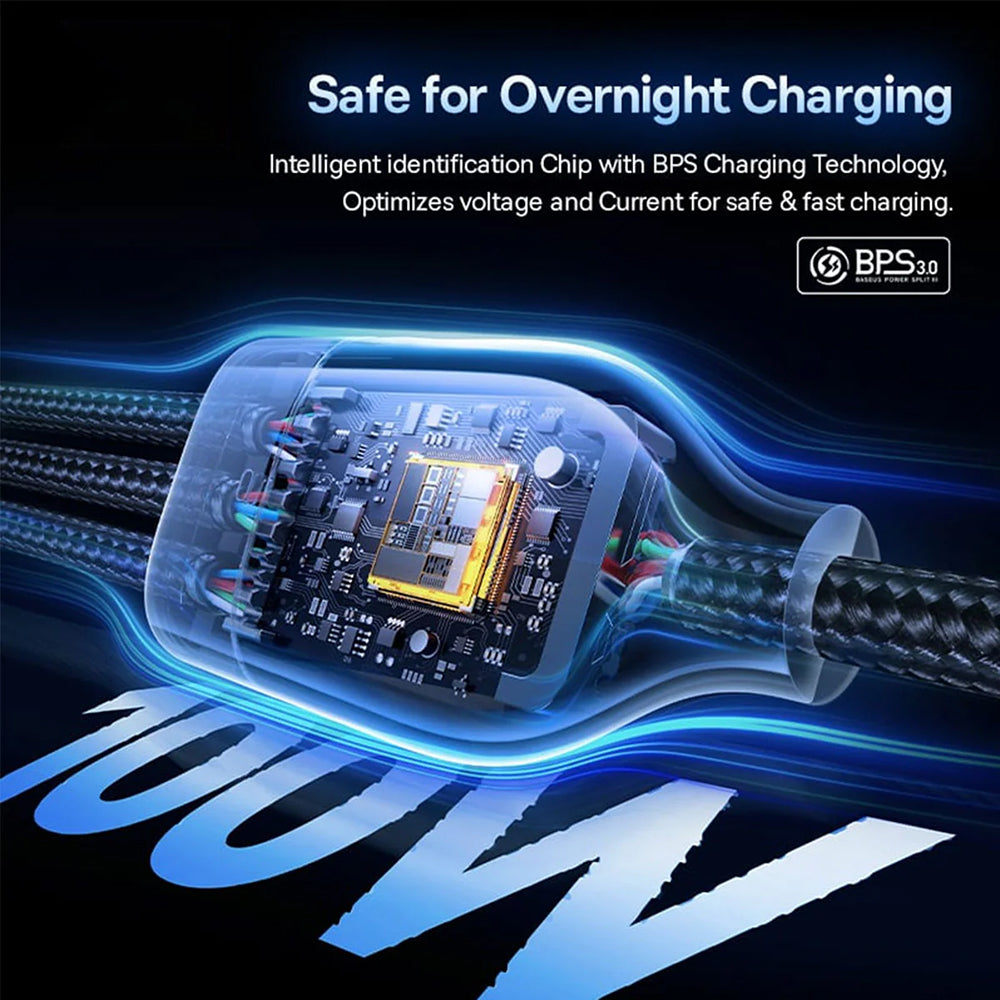 Kabel za punjenje USB-A / USB-C - Lightning / 2 x USB-C Baseus Flash Series III 3in1, 100W, 1.5m, Crni P10377800U01-00