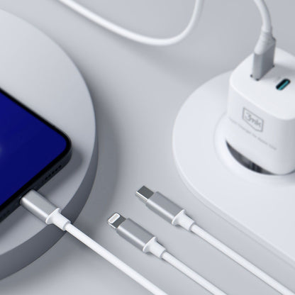 Kabel za punjenje USB-A / USB-C - Lightning / microUSB / USB-C 3MK Hyper 3in1, 12W, 1.5m, Bijeli