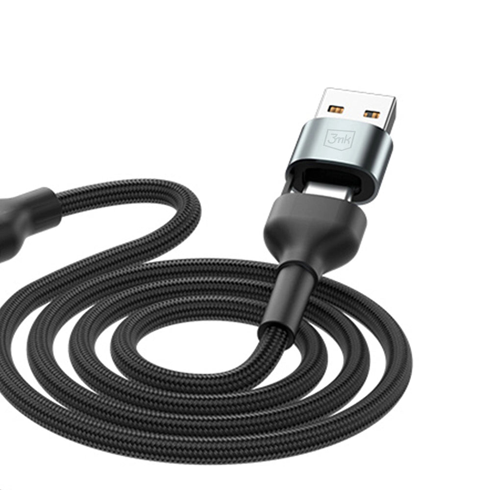 Kabel za punjenje USB-A / USB-C - Lightning / microUSB / USB-C 3MK Hyper N, 18W, 1.2m, Crni