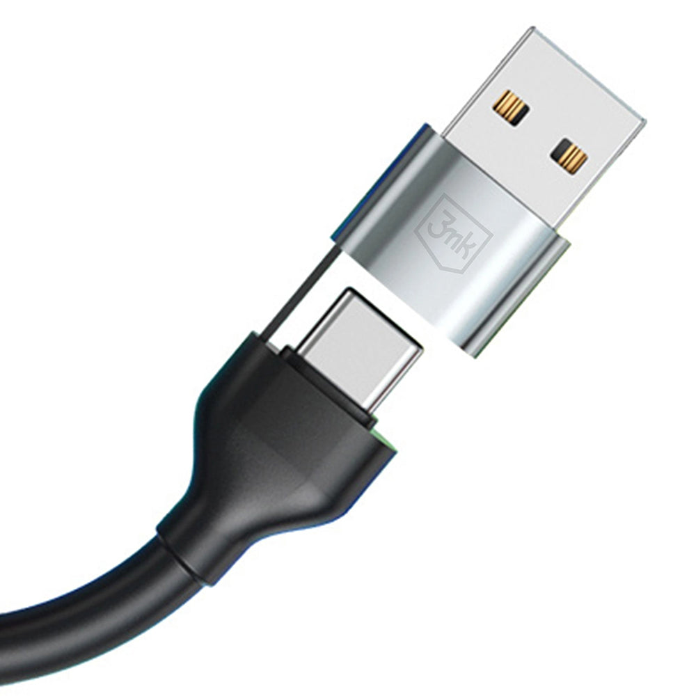 Kabel za punjenje USB-A / USB-C - Lightning / microUSB / USB-C 3MK Hyper N, 18W, 1.2m, Crni