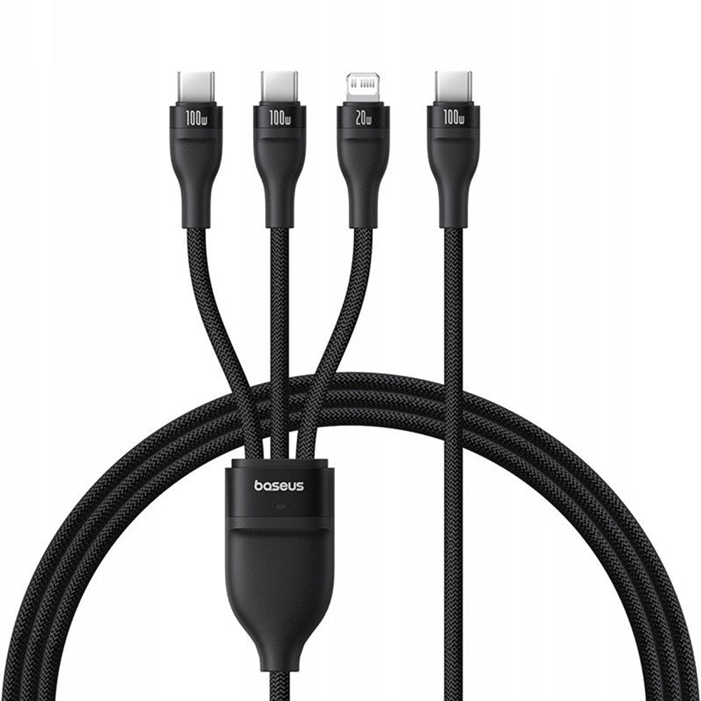 Kabel za punjenje USB-C - Lightning / 2 x USB-C Baseus Flash Series III 3in1, 100W, 1.5m, Crni P10377502111-00
