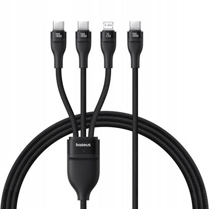 Kabel za punjenje USB-C - Lightning / 2 x USB-C Baseus Flash Series III 3in1, 100W, 1.5m, Crni P10377502111-00