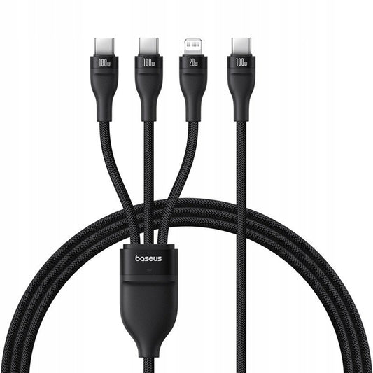 Kabel za punjenje USB-C - Lightning / 2 x USB-C Baseus Flash Series III 3in1, 100W, 1.5m, Crni P10377502111-00