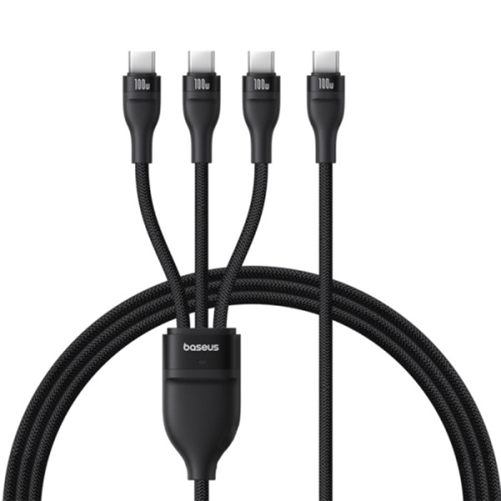 USB-C punjački kabel - 3 x USB-C Baseus Flash Series III 3in1, 100W, 1.5m, Crni P10377503111-00