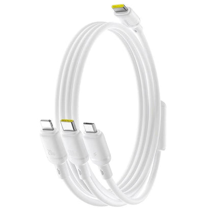 Kabel za punjenje USB-C - Lightning / microUSB / USB-C Baseus Silky 3in1, 100W, 1.5m, Bijeli P10377706213-00