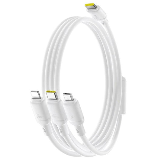 Kabel za punjenje USB-C - Lightning / microUSB / USB-C Baseus Silky 3in1, 100W, 1.5m, Bijeli P10377706213-00