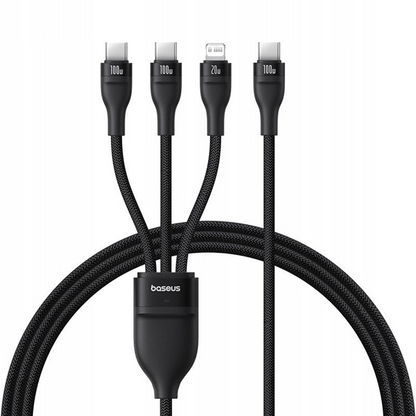 USB-C - Lightning kabel za punjenje / 2 x USB-C Baseus Flash Series III 3u1, 100W, 1.5m, Crni, Obnovljeno P10377502111-00