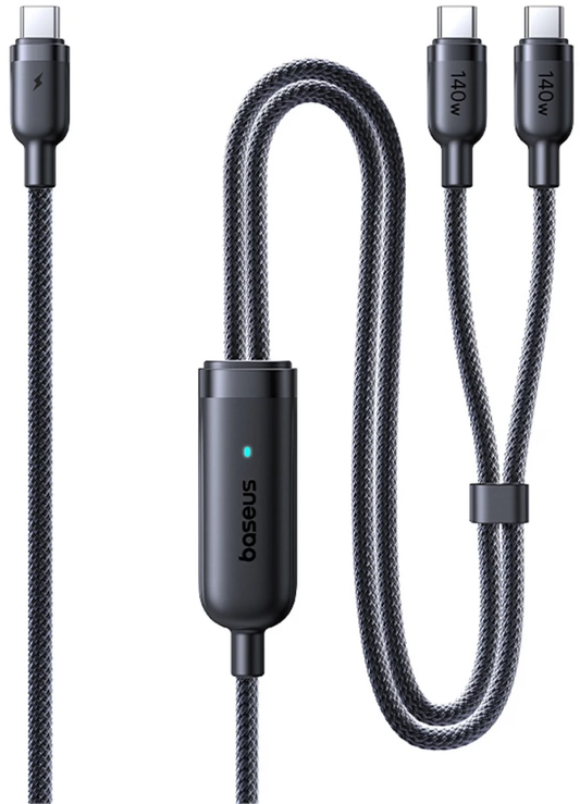 USB-C kabel za punjenje - 2 x USB-C Baseus Flash 4 2u1, 140W, 1.5m, Crna E0426X00