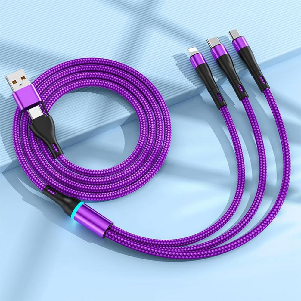 Kabel za punjenje USB-C / USB-A - Lightning / microUSB / USB-C OEM B6, 100W, 1.2m, Crna