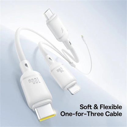Kabel za punjenje USB-C - Lightning / microUSB / USB-C Baseus Silky 3in1, 100W, 1.5m, Bijeli P10377706213-00