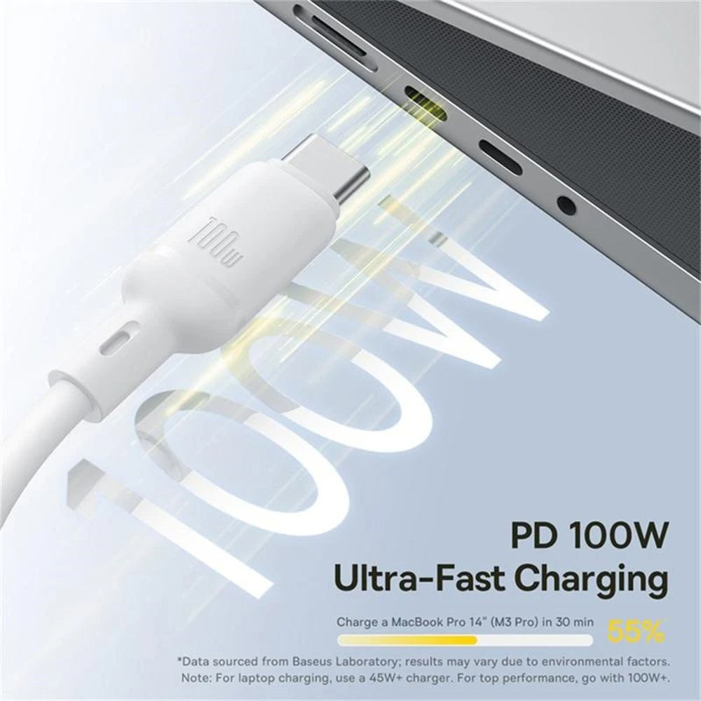 Kabel za punjenje USB-C - Lightning / microUSB / USB-C Baseus Silky 3in1, 100W, 1.5m, Bijeli P10377706213-00