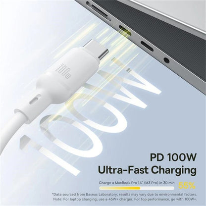 Kabel za punjenje USB-C - Lightning / microUSB / USB-C Baseus Silky 3in1, 100W, 1.5m, Bijeli P10377706213-00