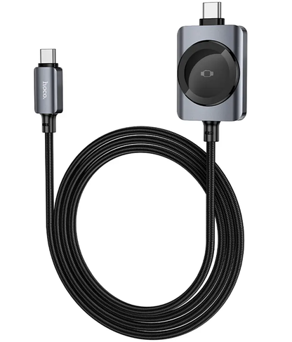 USB-C - USB-C kabel za punjenje HOCO CW66 2u1, 100W, 1.2m, Crna