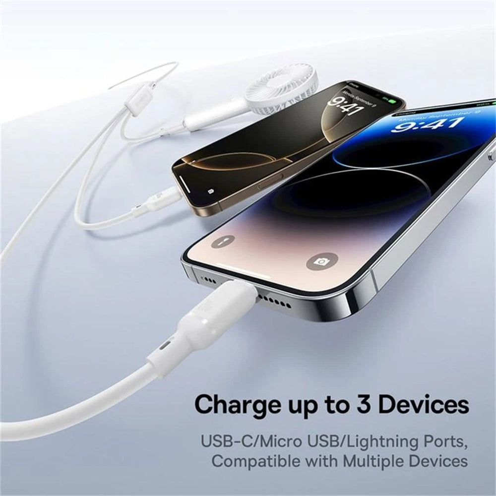 Kabel za punjenje USB-C - Lightning / microUSB / USB-C Baseus Silky 3in1, 100W, 1.5m, Bijeli P10377706213-00
