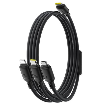 USB-C - Lightning / microUSB / USB-C Baseus Silky 3in1 kabel za punjenje, 100W, 1.5m, Crni P10376303121-01