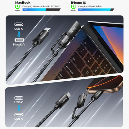 USB-C - USB-C / MagSafe 3 Lisen kabel za punjenje, 140W, 2m, siva YL0124070021