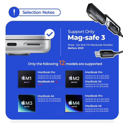 USB-C - USB-C / MagSafe 3 Lisen kabel za punjenje, 140W, 2m, siva YL0124070021