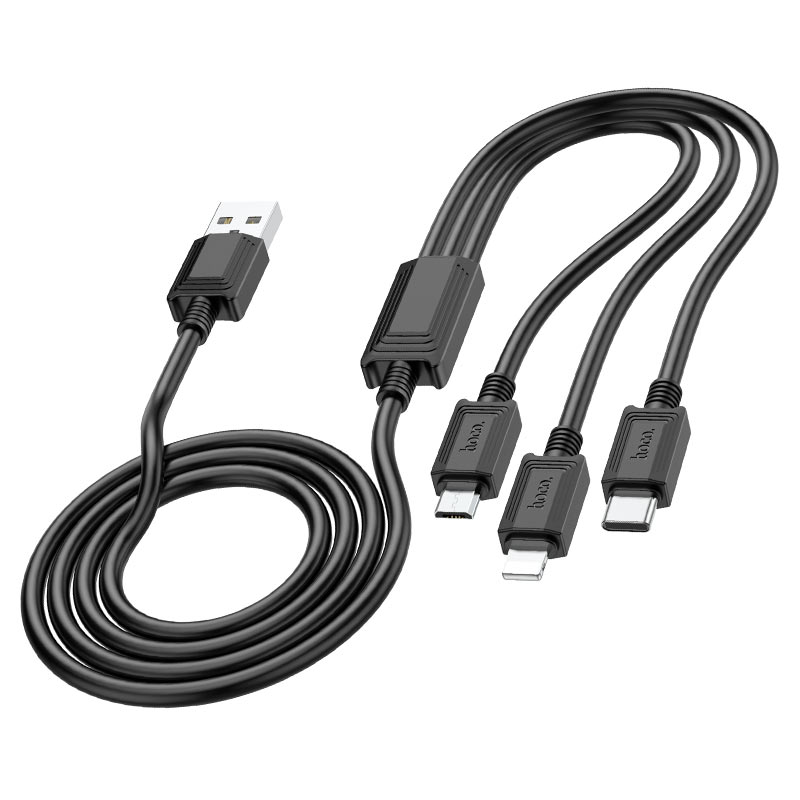 Kabel za punjenje USB-A - Lightning / microUSB / USB-C HOCO X74 3in1, 18W, 1m, Crni