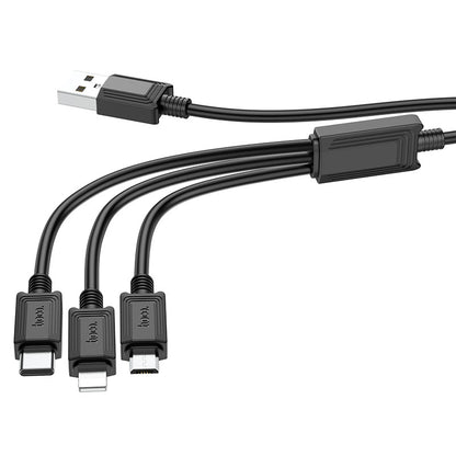 Kabel za punjenje USB-A - Lightning / microUSB / USB-C HOCO X74 3in1, 18W, 1m, Crni