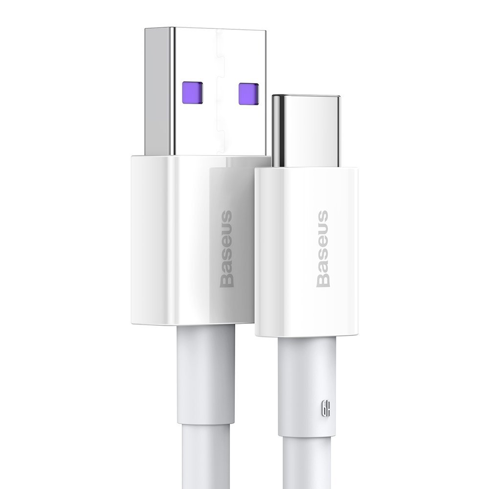 Kabel za Prijenos Podataka i Punjenje USB-A - USB-C Baseus Superior Series, 66W, 1m, Bijeli CATYS-02