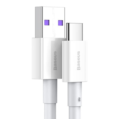 Kabel za Prijenos Podataka i Punjenje USB-A - USB-C Baseus Superior Series, 66W, 1m, Bijeli CATYS-02