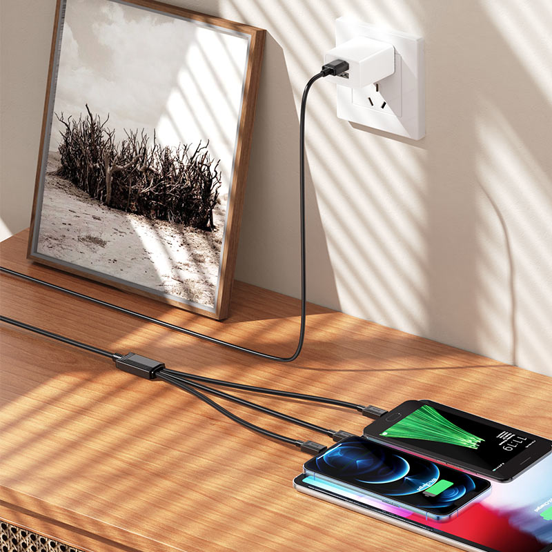 Kabel za punjenje USB-A - Lightning / microUSB / USB-C HOCO X74 3in1, 18W, 1m, Crni