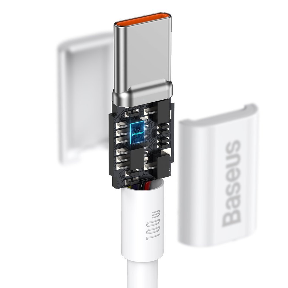 Kabel za Prijenos Podataka i Punjenje USB-C - USB-C Baseus Superior Series, 100W, 1m, Bijeli CATYS-B02