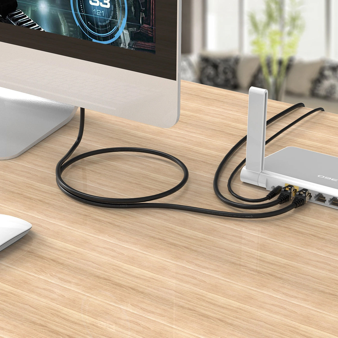 Orico PUG-C7 mrežni kabel, UTP, Cat7, 0.5m, Crna