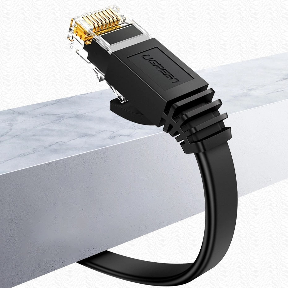 Mrežni kabel UGREEN NW102 Flat, UTP, Cat6, 0.5m, Crni