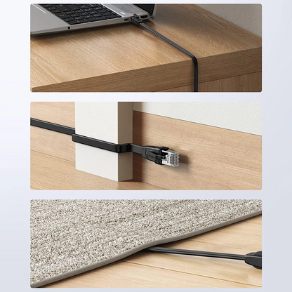 Mrežni kabel UGREEN NW102 Flat, UTP, Cat6, 0.5m, Crni