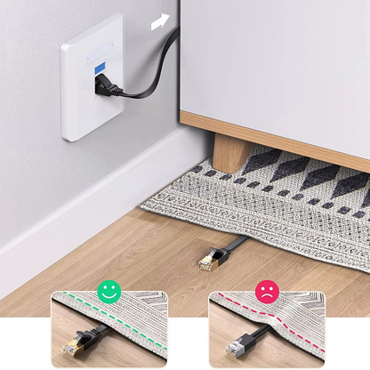 Mrežni kabel UGREEN NW102 Flat, UTP, Cat6, 0.5m, Crni