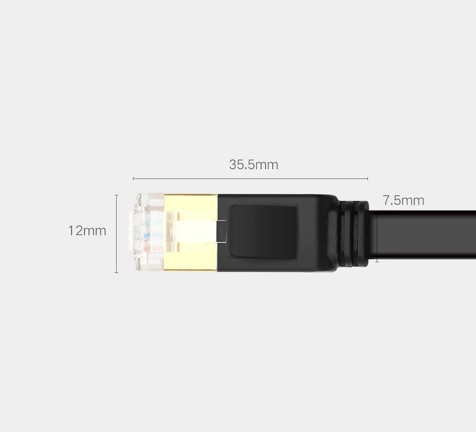 Mrežni kabel UGREEN NW106 Flat, UTP, Cat7, 3m, crni