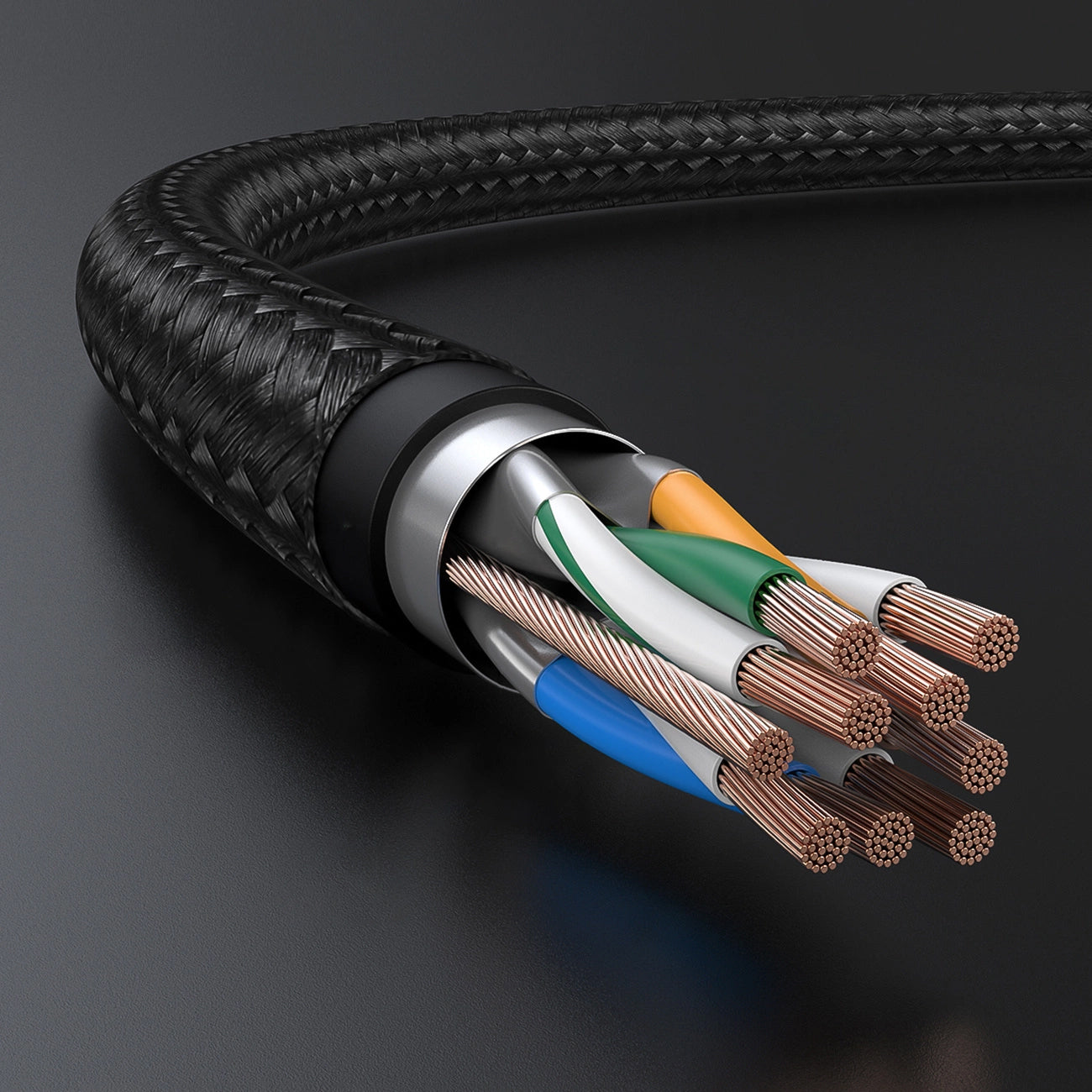Network Cable UGREEN NW150, UTP, Cat7, 2m, Black 