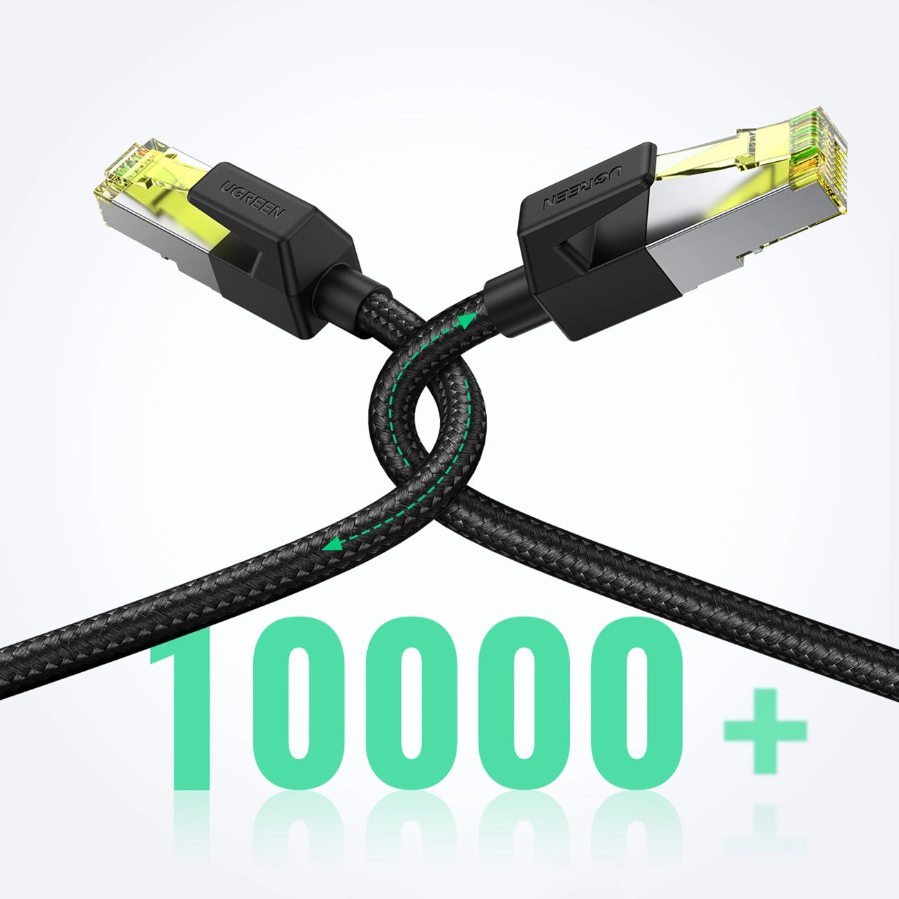 Network Cable UGREEN NW150, UTP, Cat7, 2m, Black 