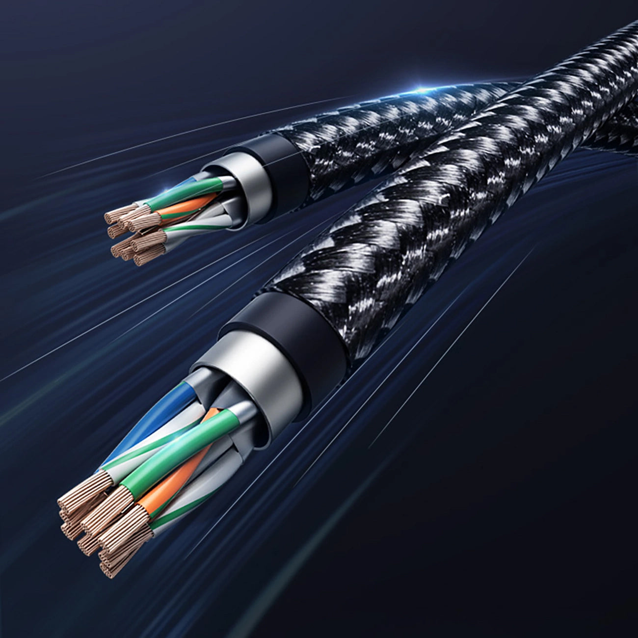 Mrežni kabel UGREEN NW153, UTP, Cat8, 1.5m, crni