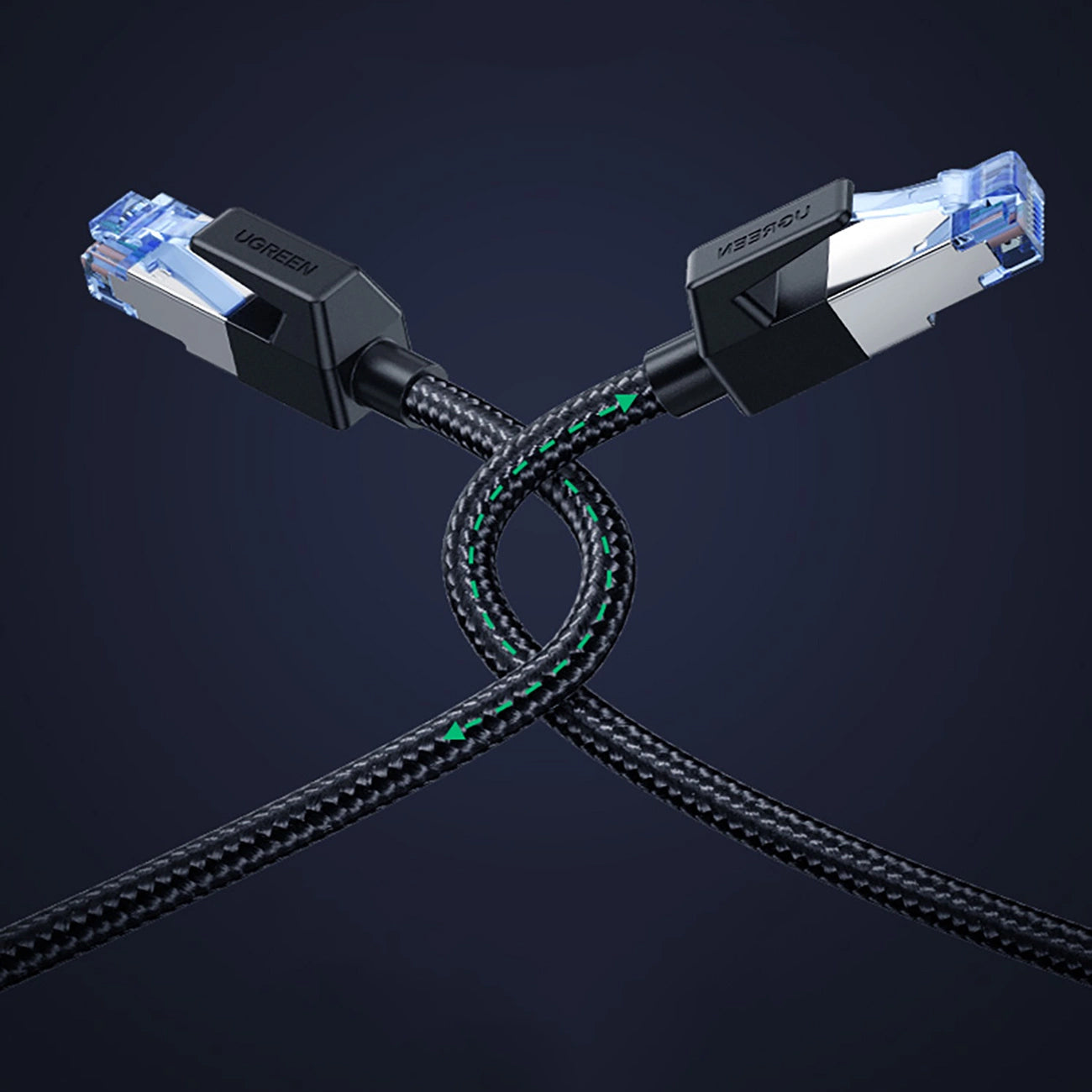 Mrežni kabel UGREEN NW153, UTP, Cat8, 1.5m, crni