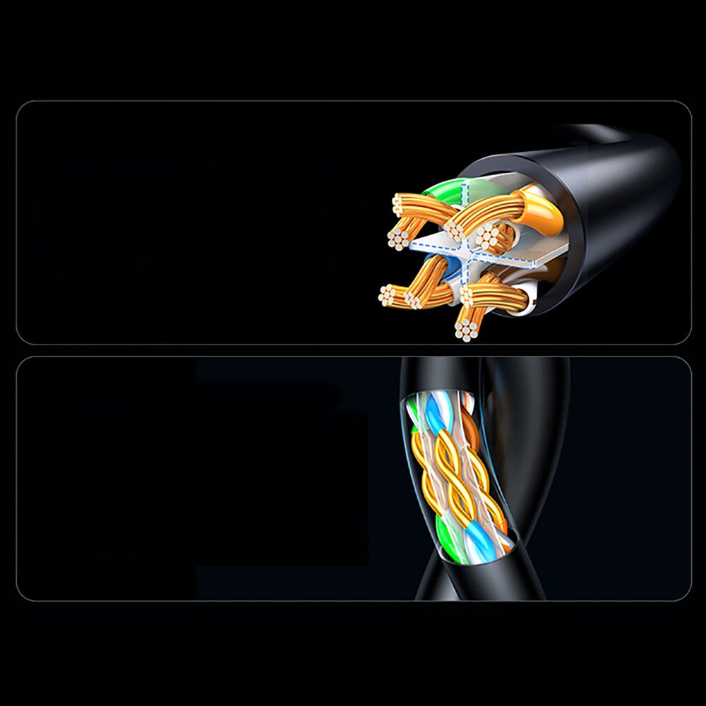 Mrežni kabel UGREEN NW316, UTP, Cat6, 8m, Crni