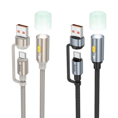 Kabel Led HOCO UA38C, USB-C / USB-A, 0.3m, Zlatni
