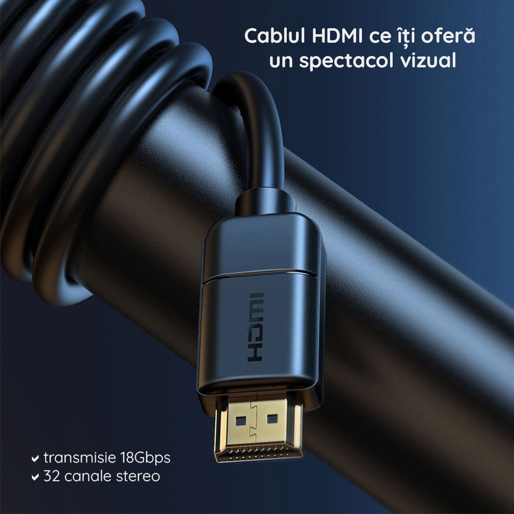 Video kabel Baseus High Definition, HDMI - HDMI, 4K, 5m, Crni CAKGQ-D01